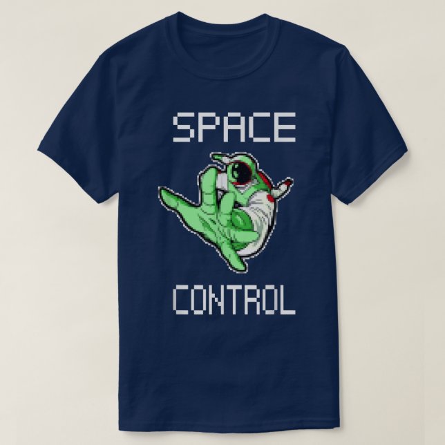Astronaut in 8bit optics and space control  t shirt (Design framsida)