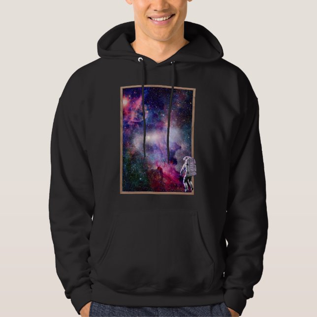 Astronaut In Outer Space Galactic Science Fiction Hoodie (Framsida)