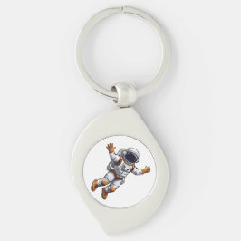 Astronaut in space swirl silverfärgad nyckelring