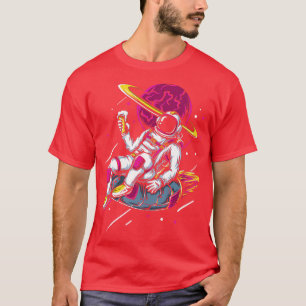 Astronaut Inner Tube Drinking Lounging Rymden T Shirt