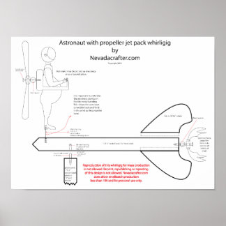 Astronaut jet-förpackning med typisk design poster
