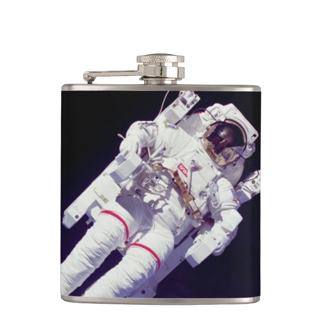 Astronaut Jetpack Rymdpromenad Jordens Omloppsbana Fickplunta (Framsidan)