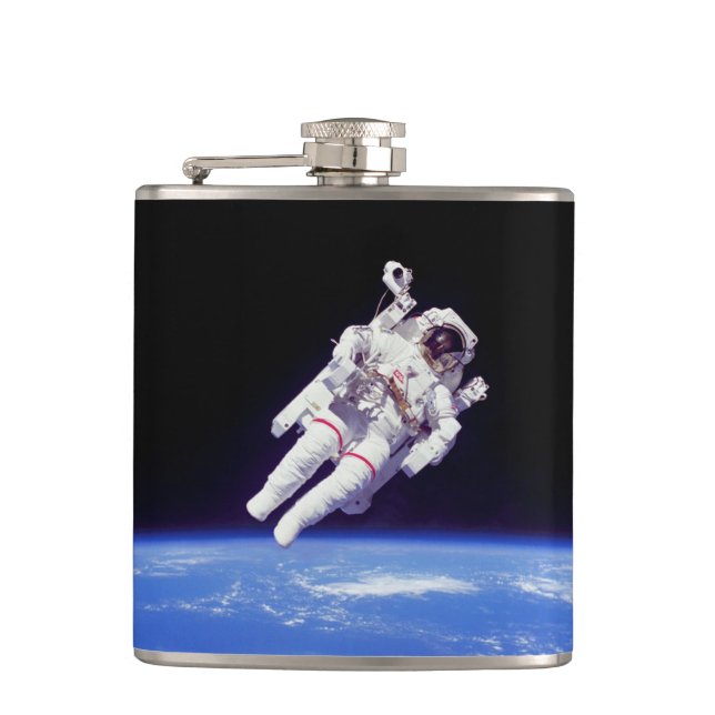 Astronaut Jetpack Rymdpromenad Jordens Omloppsbana Fickplunta (Framsidan)