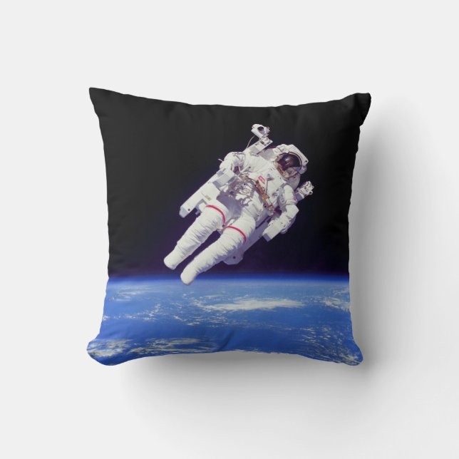 Astronaut Jetpack Rymdpromenad Jordens Omloppsbana Kudde (Framsida)