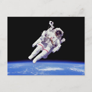 Astronaut Jetpack Rymdpromenad Jordens Omloppsbana Vykort