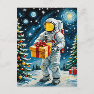 Astronaut jul Firande Helg Vykort