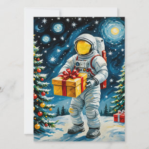 Astronaut jul Firande Julkort
