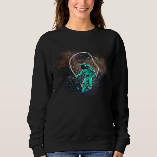 Astronaut Jumping Rope in Outer Space by Nebula T Shirt (Framsida)