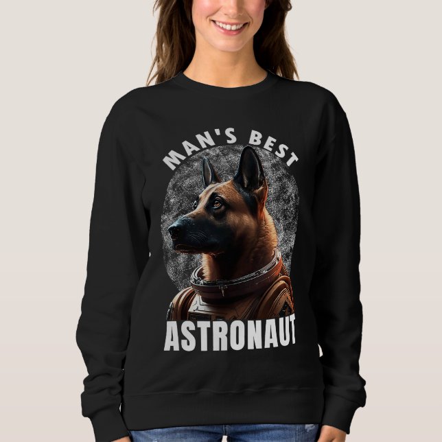 Astronaut K 9 Malinois Space Suit Man's best Astro T Shirt (Framsida)