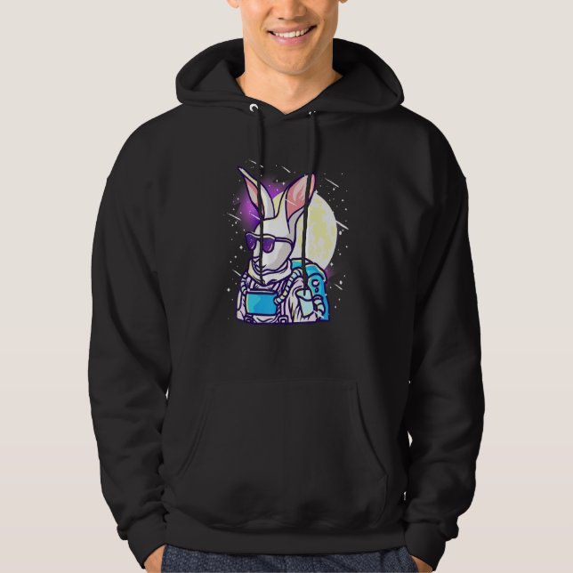 Astronaut-kanin - i rymden hoodie (Framsida)