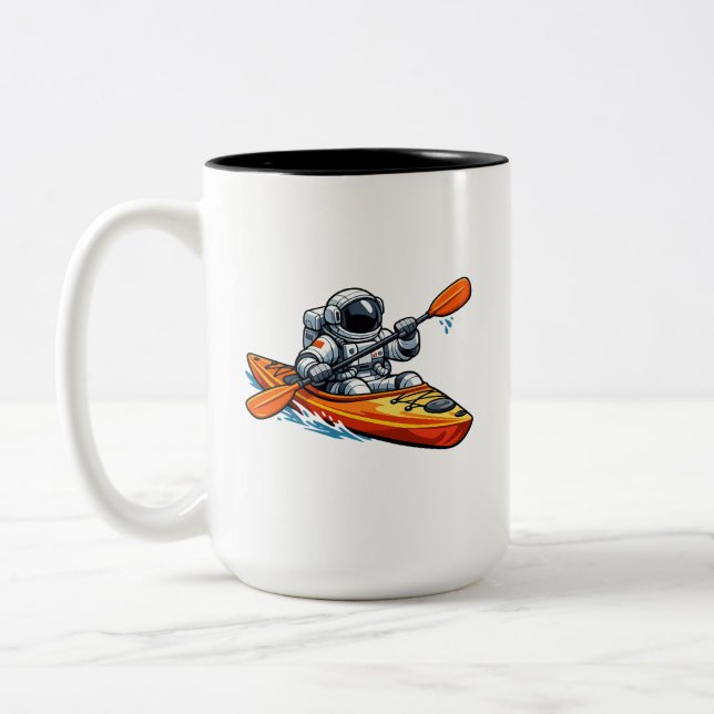 . Astronaut Kanot paddling Två-Tonad Mugg (Vänster)