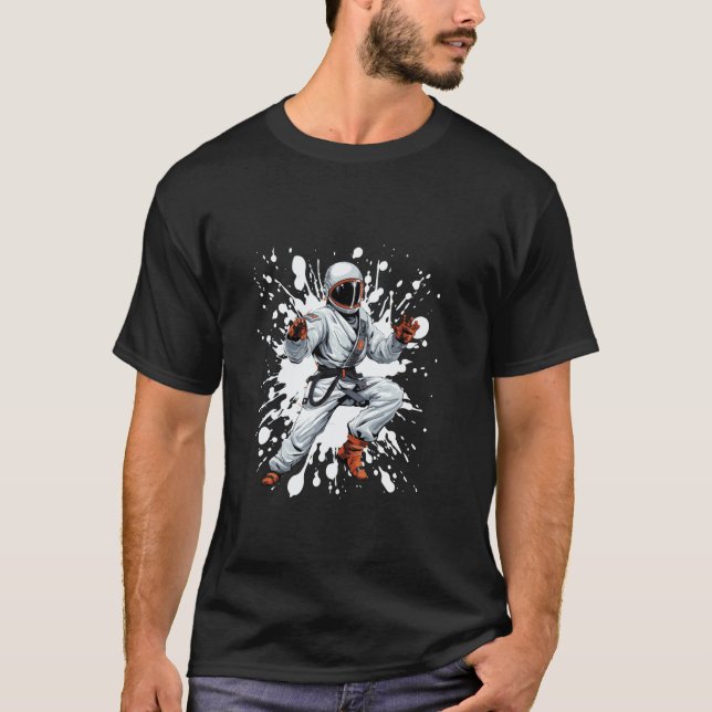 Astronaut Karate Fightare Judo T Shirt (Framsida)