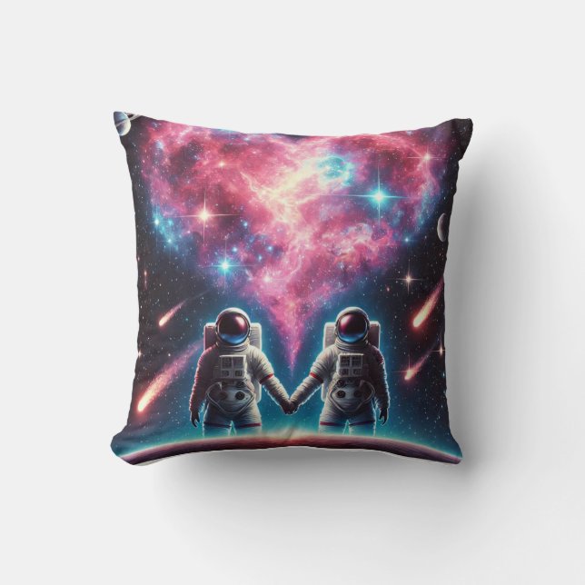 Astronaut Kärlek Pillow - Dekorativ kudde (Framsida)