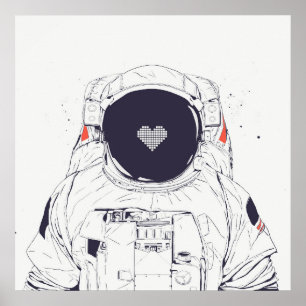 Astronaut kärlek poster