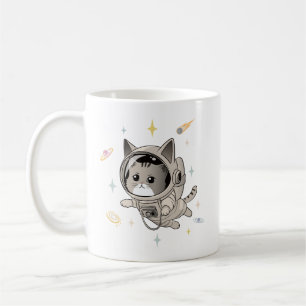 Astronaut Kat i Space Cute Cat Kaffemugg