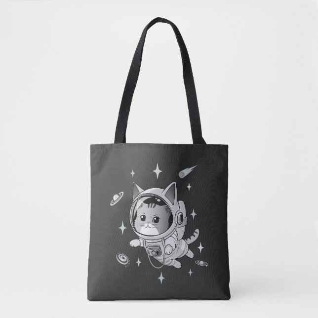Astronaut Kat i Space Cute Cat Tygkasse (Framsida)