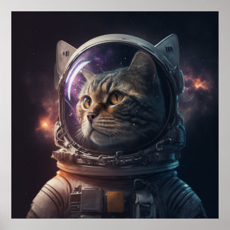 Astronaut, katt 3 poster
