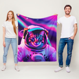astronaut-katt fleecefilt