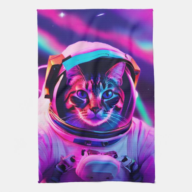 astronaut-katt kökshandduk (Vertikal)