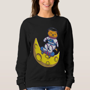 Astronaut - katt på Galaxy Cat Skateboard på T Shirt