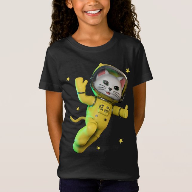 Astronaut Katt T Shirt (Framsida)
