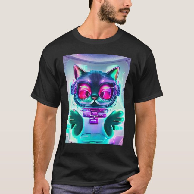 Astronaut katt Tee rymdkatt Tee för män, kvinnor,  (Framsida)