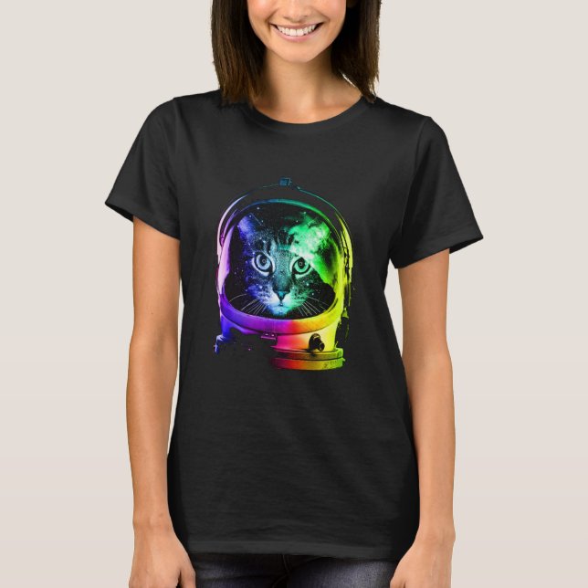 Astronaut katt Tee rymdkatt Tee för män, kvinnor,  (Framsida)