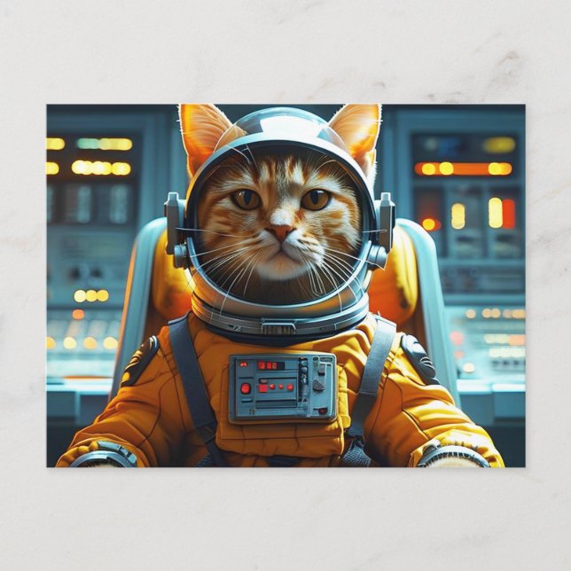 astronaut-katt vykort (Framsida)