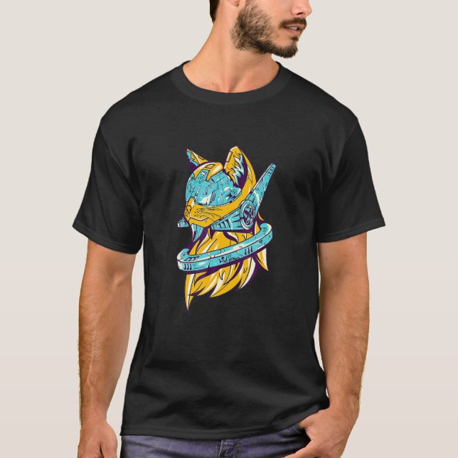Astronaut Katter Katt Utrymme T Shirt (Framsida)