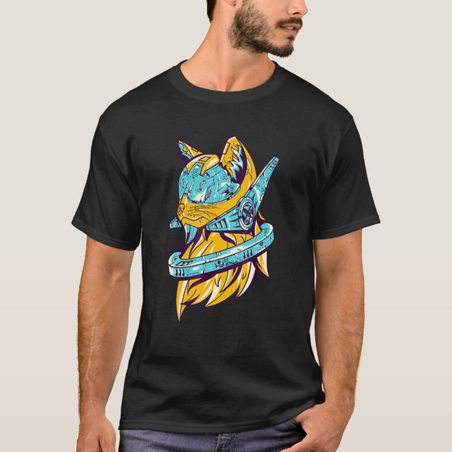 Astronaut Katter Katt Utrymme T Shirt (Framsida)