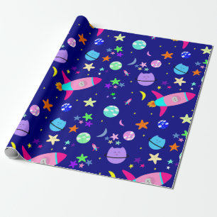astronaut, kattmellanrum, höftgalaxi presentpapper