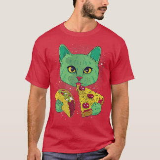 Astronaut, kattrumslig katt, etat Pizza och Taco G T Shirt
