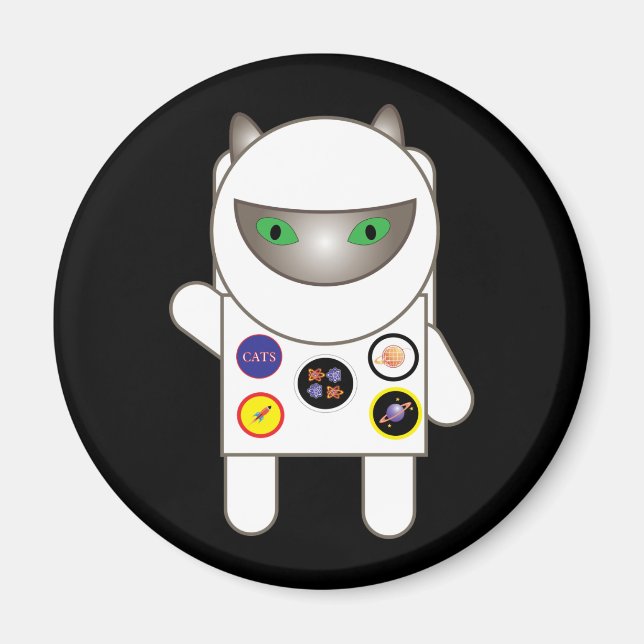 Astronaut Kattunge Magnet (Framsidan)