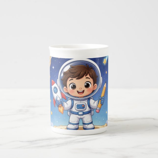 Astronaut Kid redo att utforska skolanteckningsbok Benporslin Mugg (Framsidan)