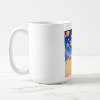 Astronaut Kid redo att utforska skolanteckningsbok Kaffemugg
