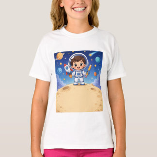 Astronaut Kid redo att utforska skolanteckningsbok T Shirt