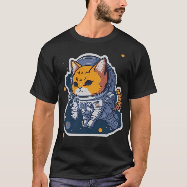 Astronaut Kitten T Shirt (Framsida)