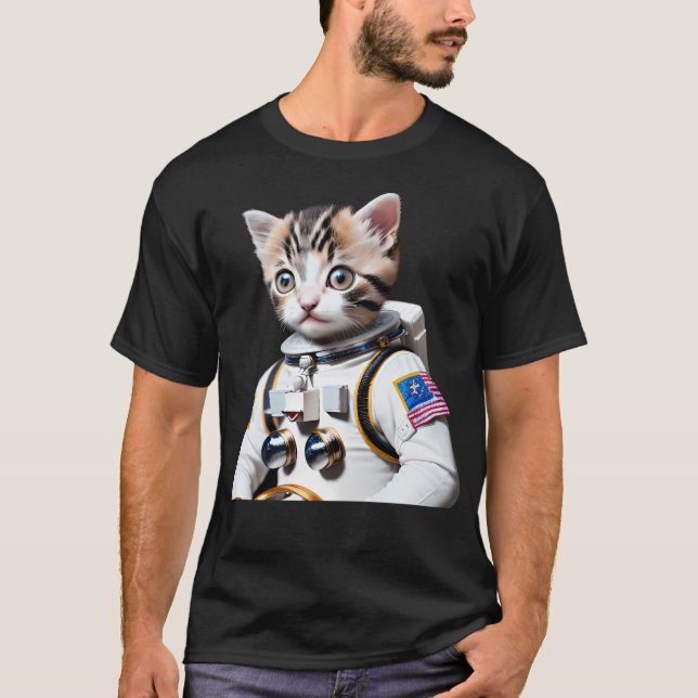 Astronaut Kitten T Shirt (Framsida)