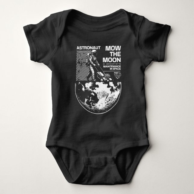Astronaut klipper månens gräsmatta – Roligt rymdun T Shirt (Framsida)