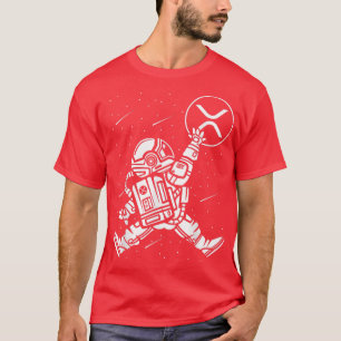 Astronaut- klumpar med XRP-mynning till krypto i M T Shirt