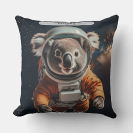 Astronaut Koala Rymd Surreal Djur Anpassad Kudde