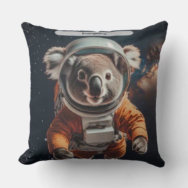 Astronaut Koala Rymd Surreal Djur Anpassad Kudde (Framsida)