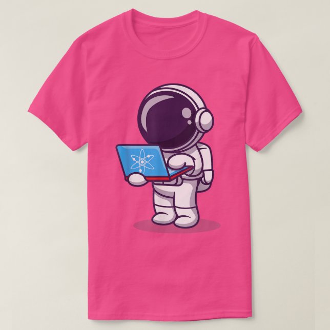 Astronaut köper biljett till måne med ATOM Cosm T Shirt (Design framsida)