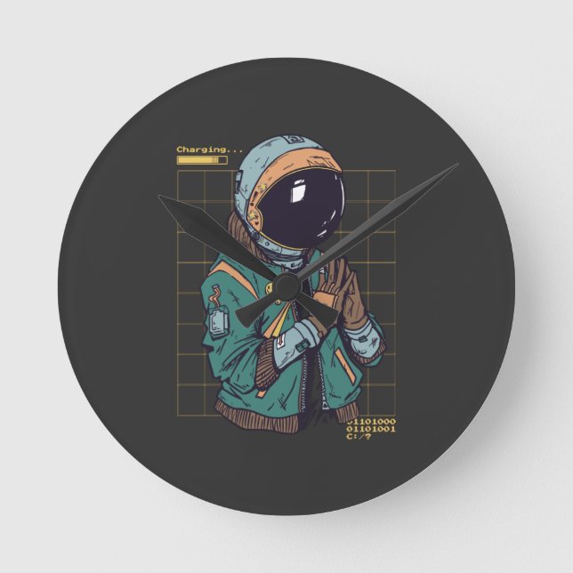 ASTRONAUT KOSTYM CYBER PUNK RUND KLOCKA (Framsida)