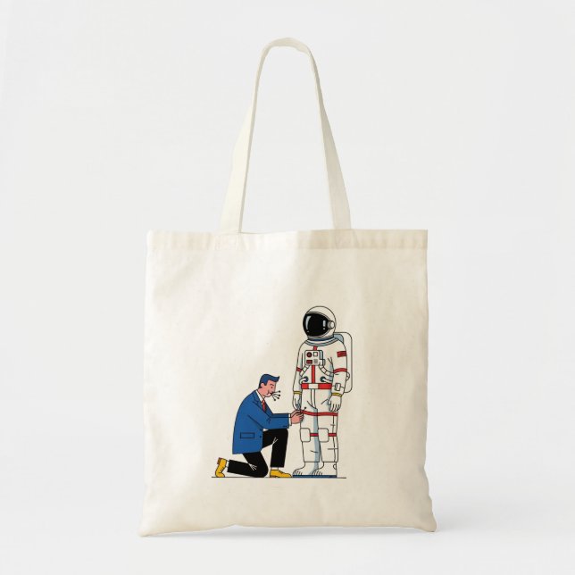 Astronaut Kostym Tailor Minimalist Unisex T-shirt Tygkasse (Framsidan)