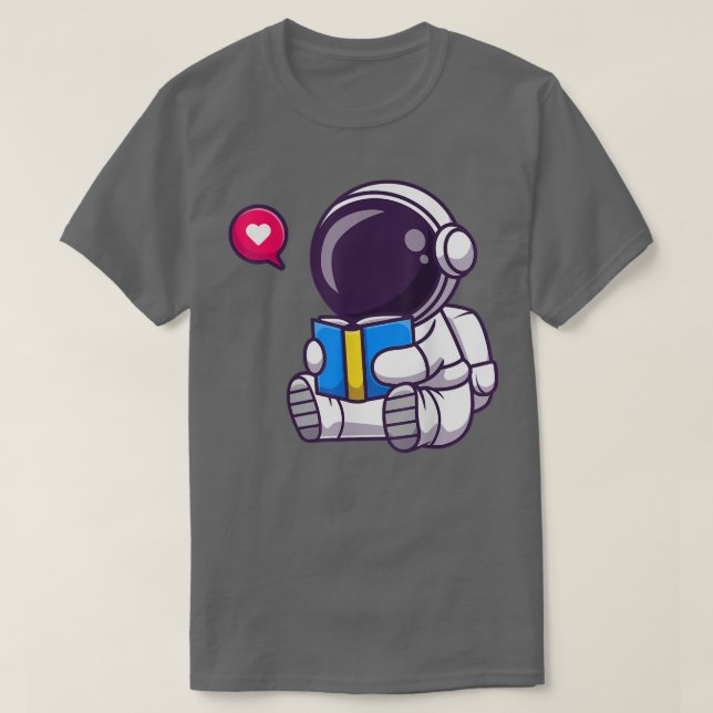 Astronaut läser bok t shirt (Design framsida)
