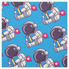 Astronaut läser söta barn i bok tyg