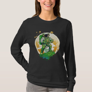 Astronaut Leprechaun i rymden Saint Patricks T Shirt