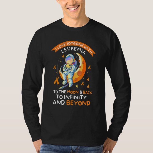 Astronaut Leukemia Awareness Kärlek någon med Leu T Shirt (Framsida)