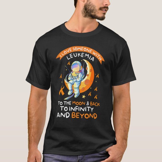 Astronaut Leukemia Awareness Kärlek någon med Leu T Shirt (Framsida)